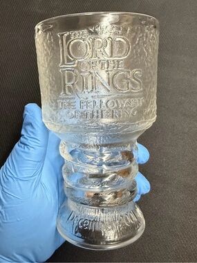 The Lord of the Rings Fellowship Collectible Glass Goblet - Clear - RARE Pair